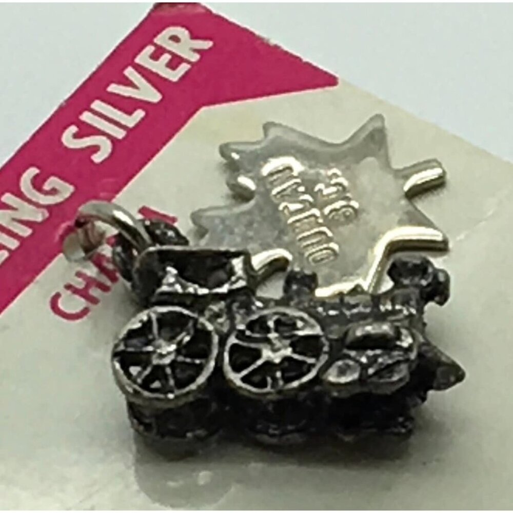 Duncan BC Vancouver Island Sterling Silver Charm Locomotive Train Souvenir